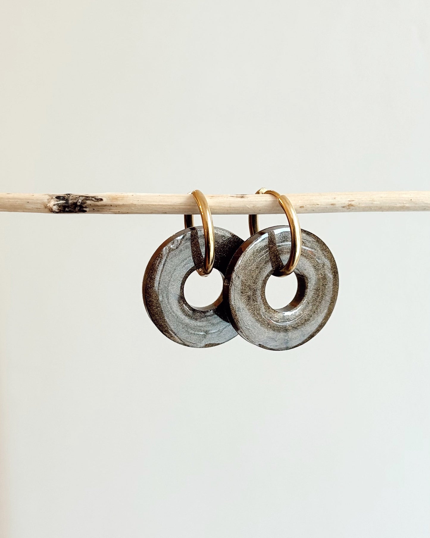 Créoles LUNA - marron nacré