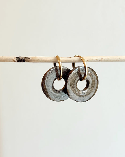 Créoles LUNA - marron nacré