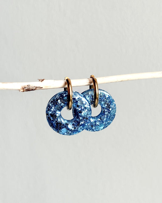 Créoles LUNA - bleu champagne