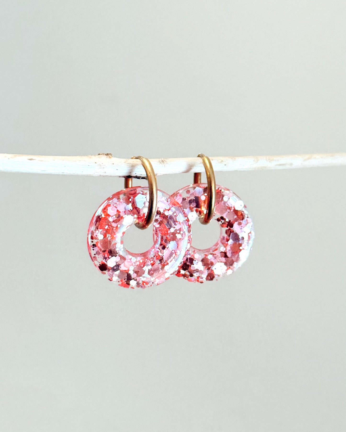 Créoles LUNA - rose bonbon