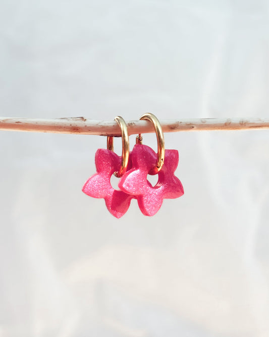 Créoles TIARÉ - fuchsia irisé
