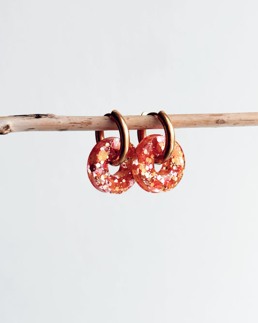 Créoles BABY LUNA - rose & orange