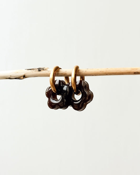 Créoles petites fleurs - chocolat chaud