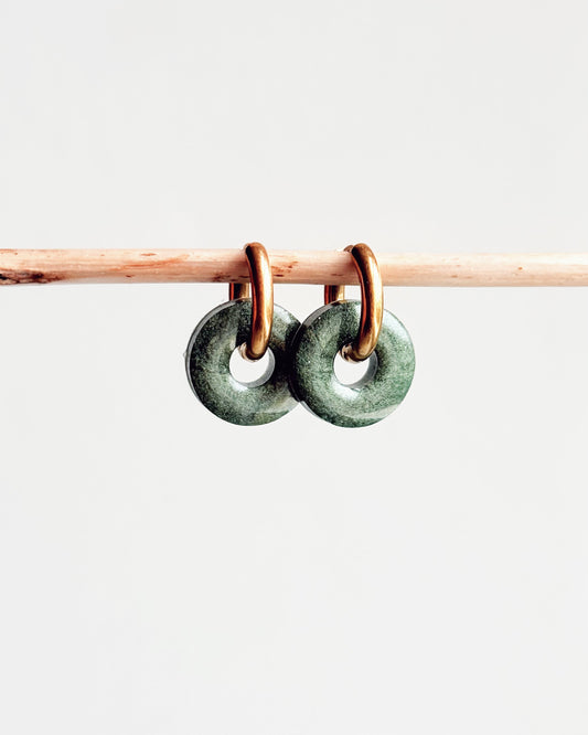 Créoles BABY LUNA - kaki nacré