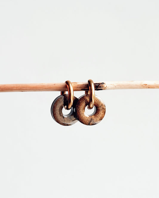 Créoles BABY LUNA - marron nacré